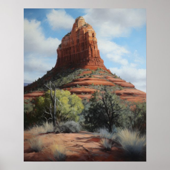 Bell Rock Sedona Arizona Painting Art Print Poster (Front)