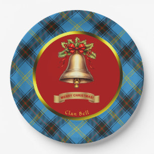 Bell Tartan Personalised Christmas Paper Plate