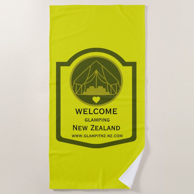 Bell Tent Glamping Business Beach Towel (Front)