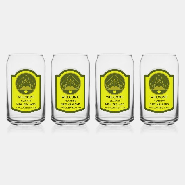 Bell Tent Glamping Business Can Glass (Front)