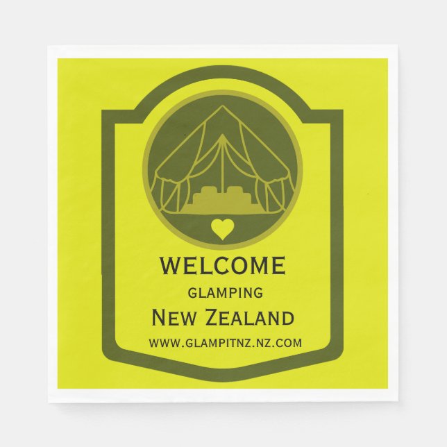 Bell Tent Glamping Business Napkin (Front)