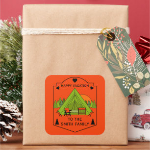 Bell Tent Glamping Business Square Sticker