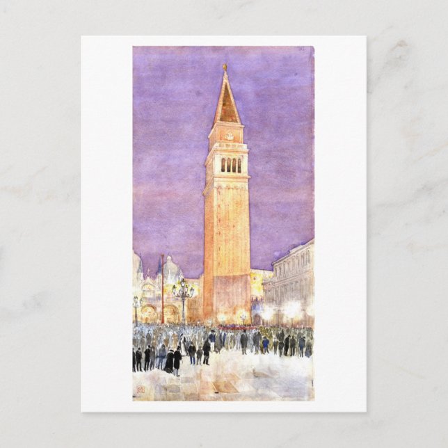 Bell Tower, St. Mark's Square, Venice Painting Postcard (Front)
