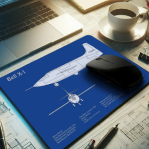 Bell X-1 - Aeroplane Blueprint Plans ABD Mouse Pad