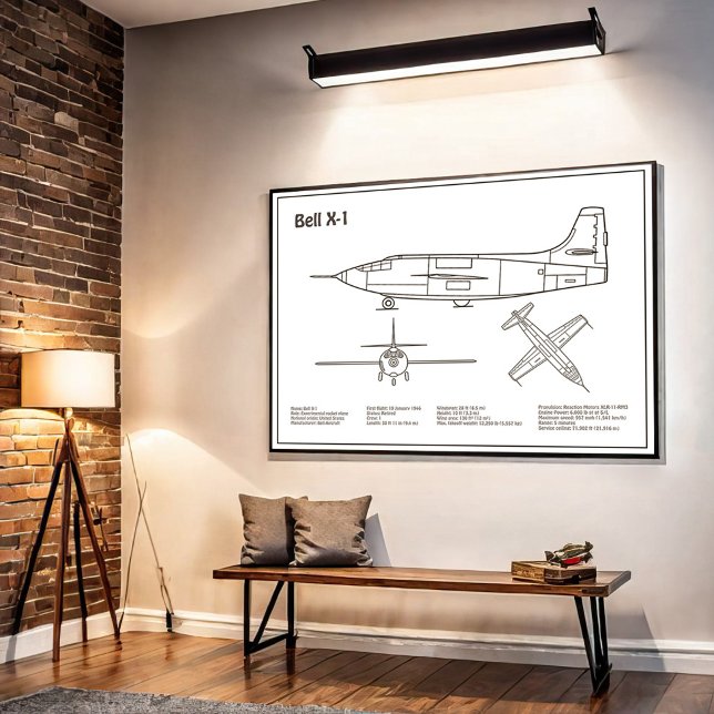 Bell X-1 - Aeroplane Blueprint Plans BD Poster (Creator Uploaded)