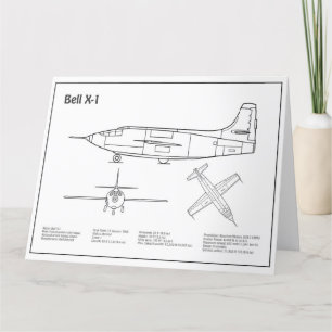 Bell X-1 - Aeroplane Blueprint Plans BD Thank You Card