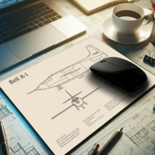 Bell X-1 - Aeroplane Blueprint Plans SD Mouse Pad