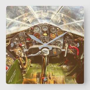 BELL X-1 "GLAMOROUS GLENNIS" COCKPIT SQUARE WALL CLOCK