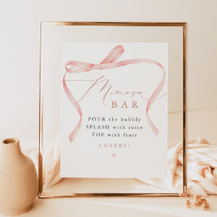 BELLA Blush Bow She's Tying the Knot Mimosa Bar Poster