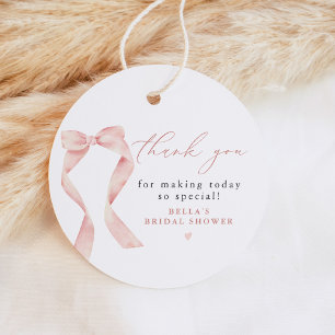 BELLA Blush Bow She's Tying the Knot Thank You Favour Tags