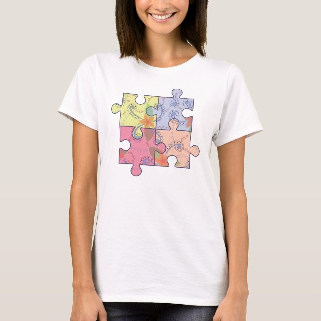 Bella+Canvas Flowy Circle Top Puzzle vintage (Front)