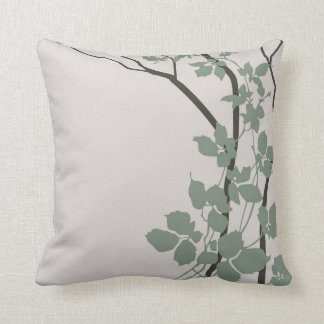 Bella Cherry Blossoms | grey olive sage jade mist Cushion
