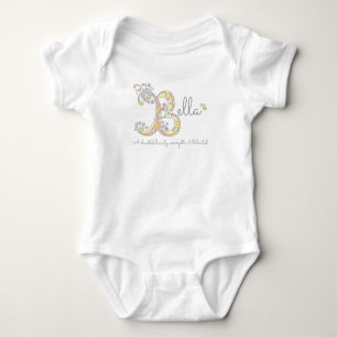 Bella girls B name meaning monogram baby clothes Bodysuit
