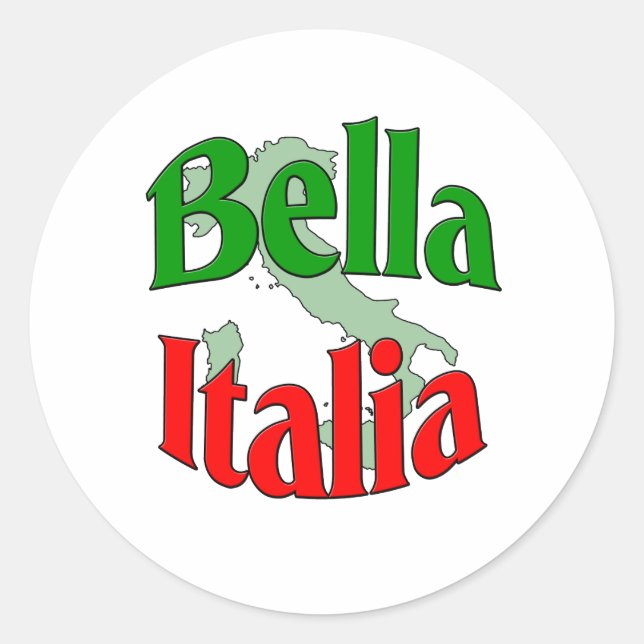 Bella Italia Classic Round Sticker (Front)