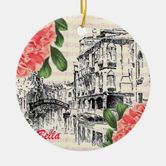 Bella Italy Peony Ceramic Ornament