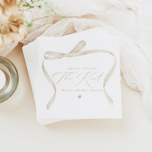 BELLA Ivory Bow She's Tying the Knot Bridal Shower Napkin