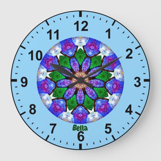 BELLA ~ Painted Shells Fractal ~  Large Clock (Front)