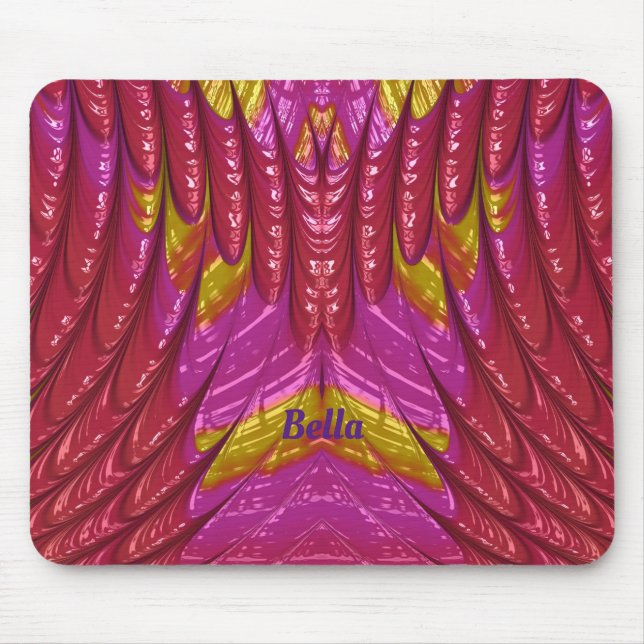 BELLA ~ Pretty 3D Pattern ~ Personalised  Mouse Pad (Front)