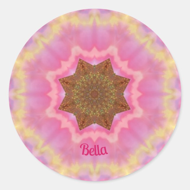 BELLA ~ Pretty In Pink sticker personalised (Front)