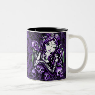 "Belladonna" Gothic Purple Skull Faerie Mug