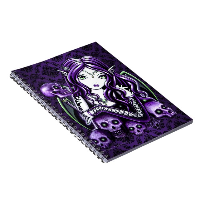 Belladonna Gothic Purple Skull Fairy Notebook (Right Side)