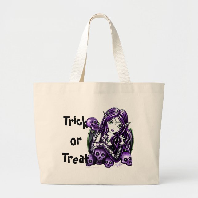 Belladonna Purple Fae Halloween Trick or Treat Bag (Front)