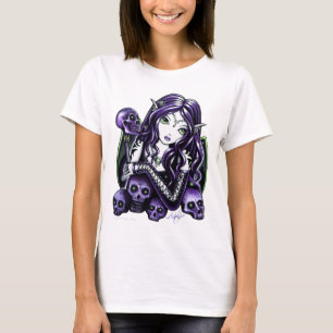 "Belladonna" Purple Skull Black Babydoll Tee