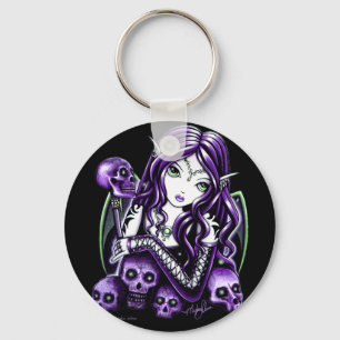 Belladonna Purple Skull Fairy Keychain