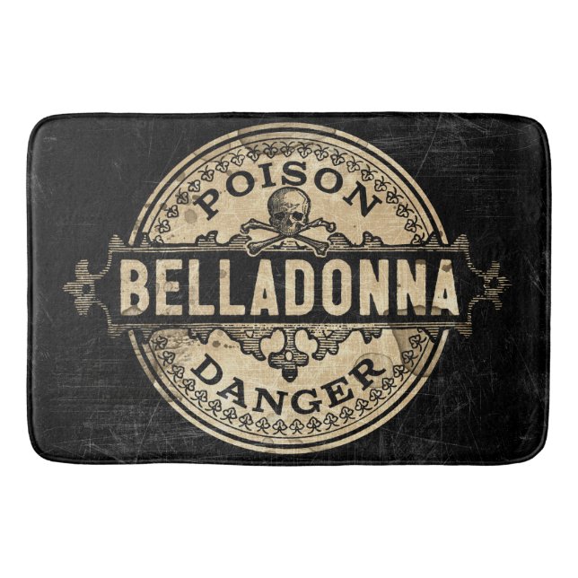 Belladonna Vintage Style Poison Label Bath Mat (Front)