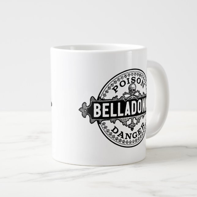 Belladonna Vintage Style Poison Label Large Coffee Mug (Front Right)