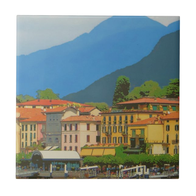 Bellagio Italy Poster Ceramic Tile (Front)