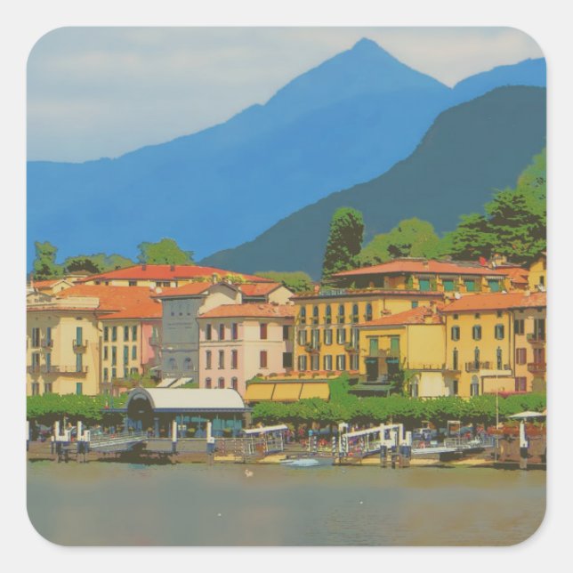 Bellagio Italy Poster Square Sticker (Front)