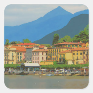 Bellagio Italy Poster Square Sticker
