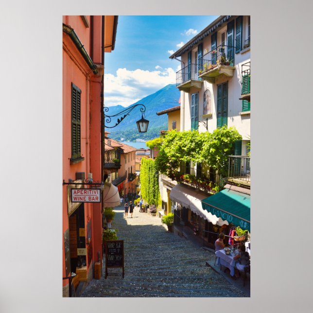 Bellagio, old town centre alley (Lake Como, Italy) Poster (Front)