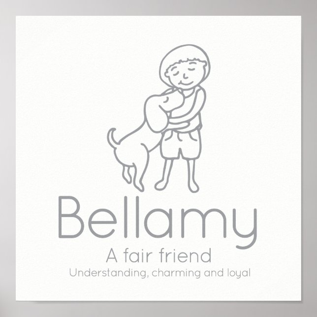 Bellamy friendship name meaning custom kids poster (Front)