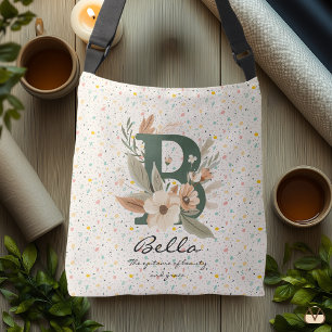 Bella's Timeless Beauty - Boho Floral Monogram Crossbody Bag