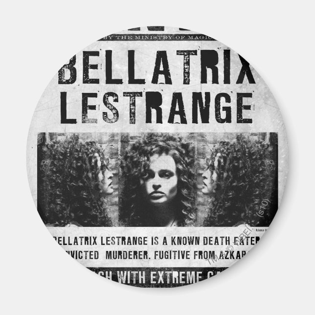Bellatrix Lestrange Wanted Poster Magnet (Front)