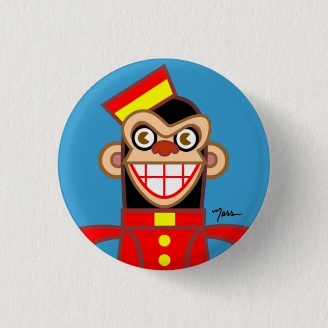 Bellboy Chimp 3 Cm Round Badge (Front)