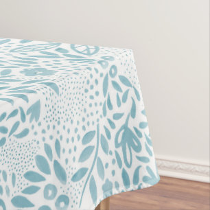 Belle Blue Floral Tablecloth