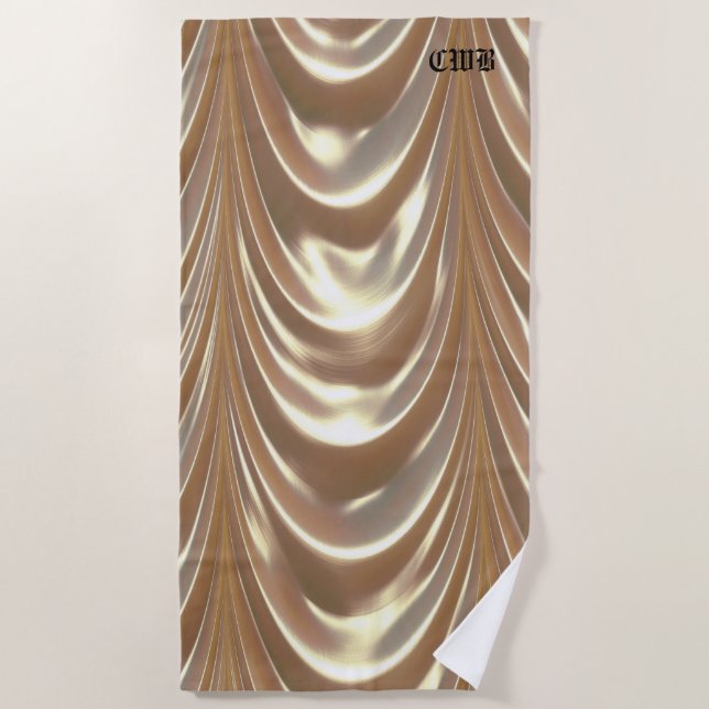 Belle Drape Elegant Pattern Monogram Beach Towel (Front)
