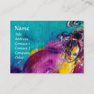 BELLE EPOQUE / LADIES WITH COLORFUL FEATHERS BUSINESS CARD