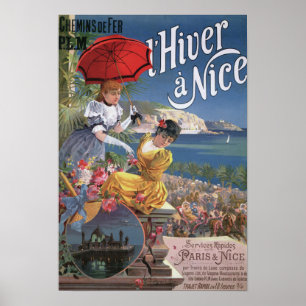 Belle Epoque Nice Winter travel Poster