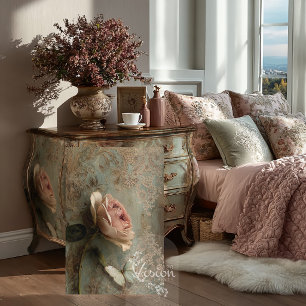 Belle Étude Blush Peony Butterfly Teal Gold Tissue Paper