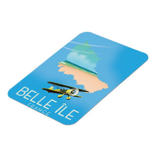 Belle Île, France travel poster print. Magnet