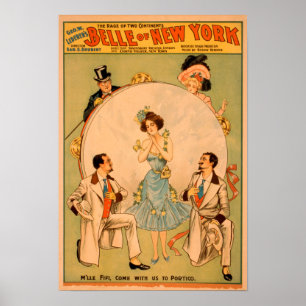 "Belle of New York" Musical Theater Poster