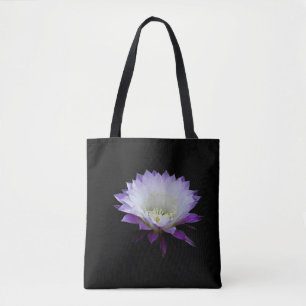 Belle of the ball, night blooming cactus tote bag
