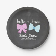 Belle or Beau Gender Reveal Plates