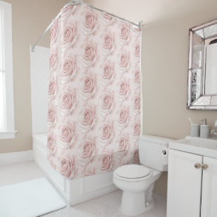 Belle Rose Beautiful Pink Flowers Shower Curtain