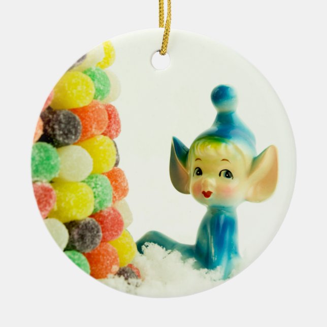 Belle the Pixie Elf Ceramic Tree Decoration (Front)