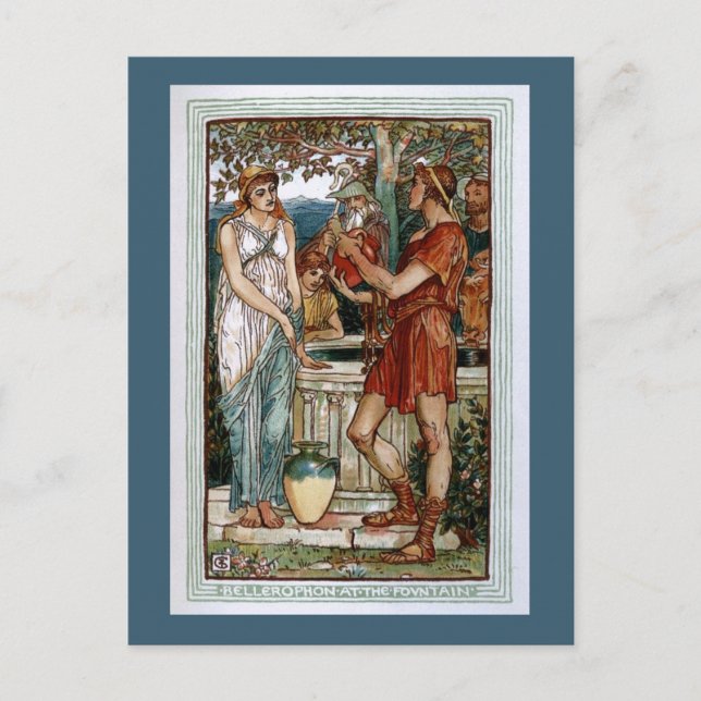 Bellerophon at the Fountain Postcard (Front)